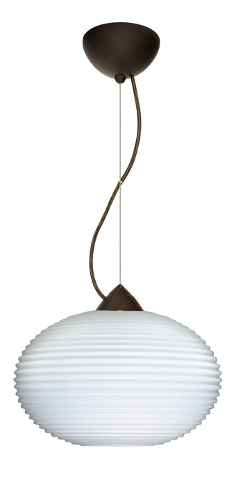 Besa 1KX-491307-LED-BR One Light Pendant, Bronze