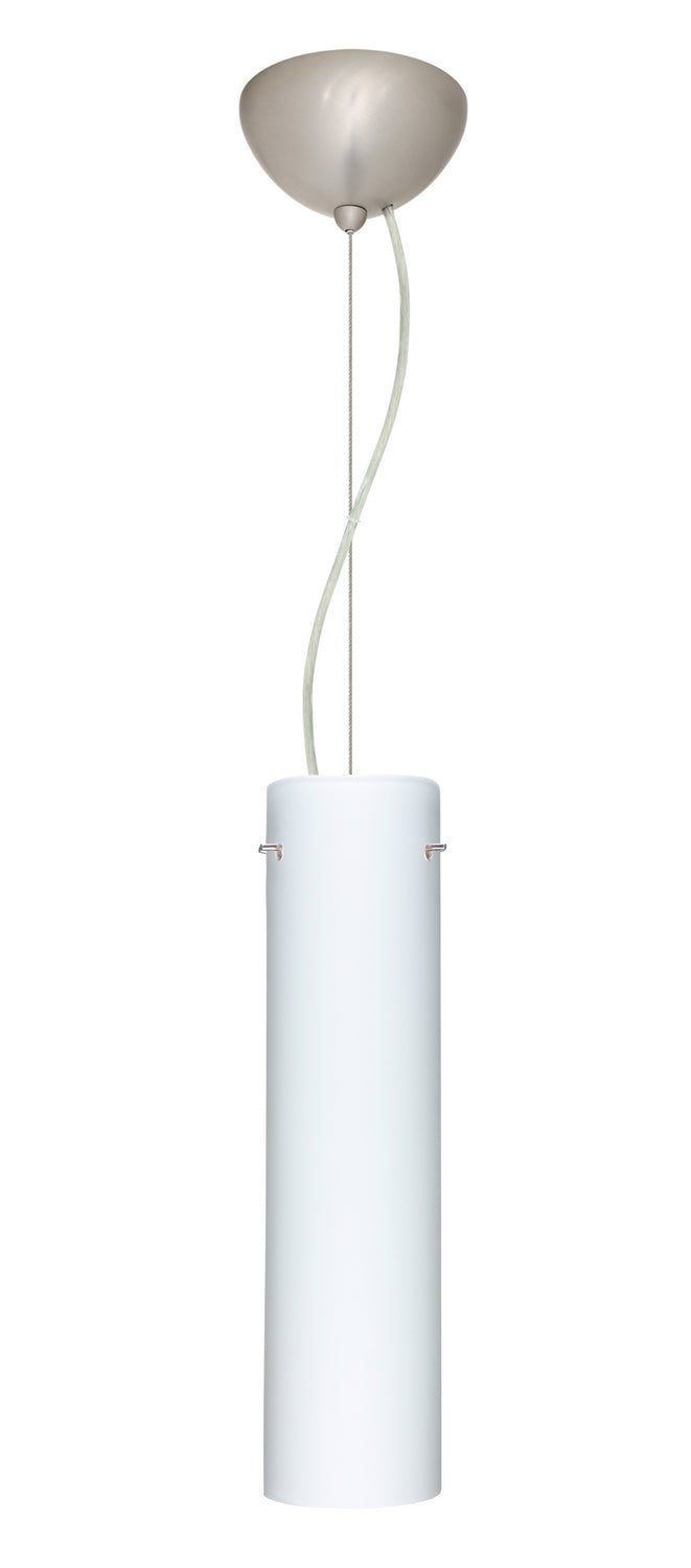 Besa 1KX-722407-LED-SN One Light Pendant, Satin Nickel
