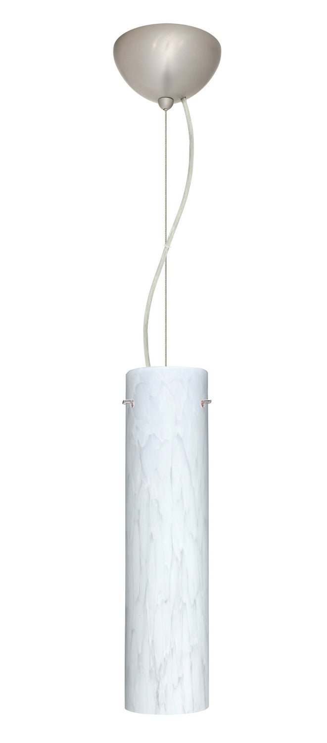 Besa 1KX-722419-LED-SN One Light Pendant, Satin Nickel