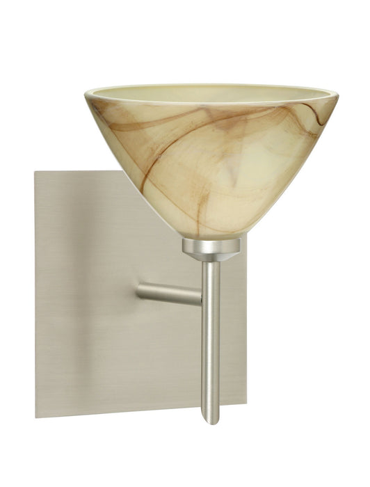 Besa 1SW-174383-SN-SQ One Light Wall Sconce, Satin Nickel