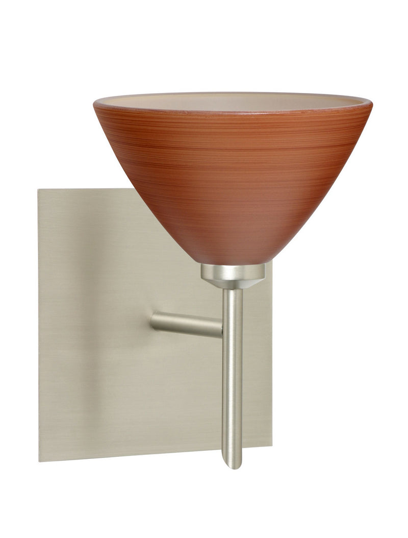 Besa 1SW-1743CH-SN-SQ One Light Wall Sconce, Satin Nickel