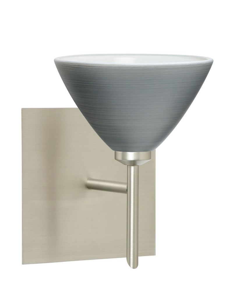 Besa 1SW-1743TN-SN-SQ One Light Wall Sconce, Satin Nickel