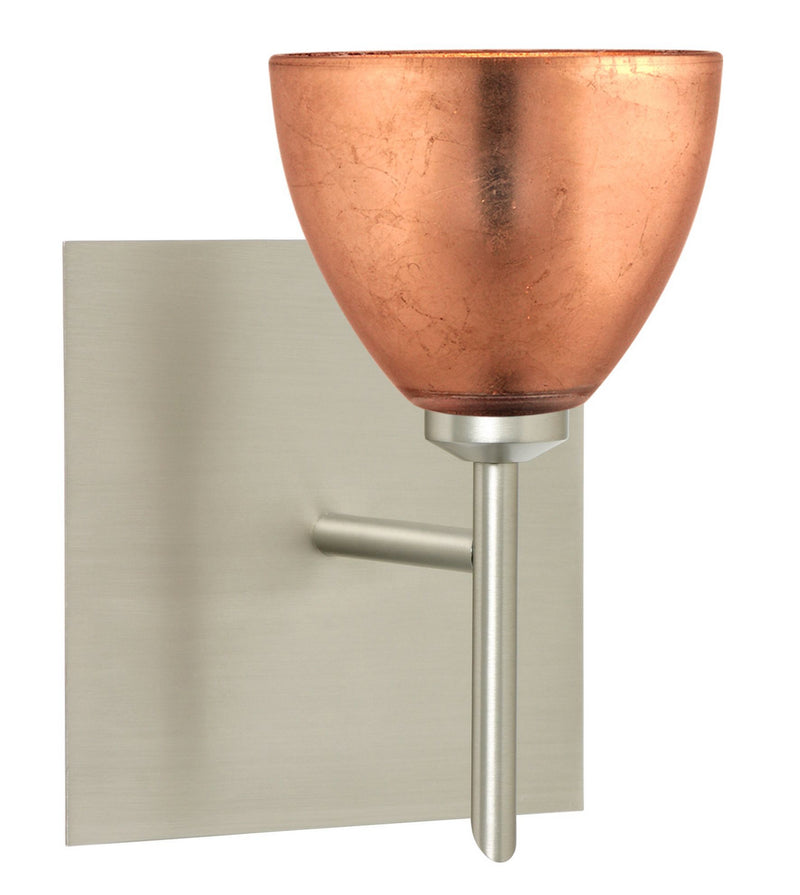 Besa 1SW-1758CF-SN-SQ One Light Wall Sconce, Satin Nickel