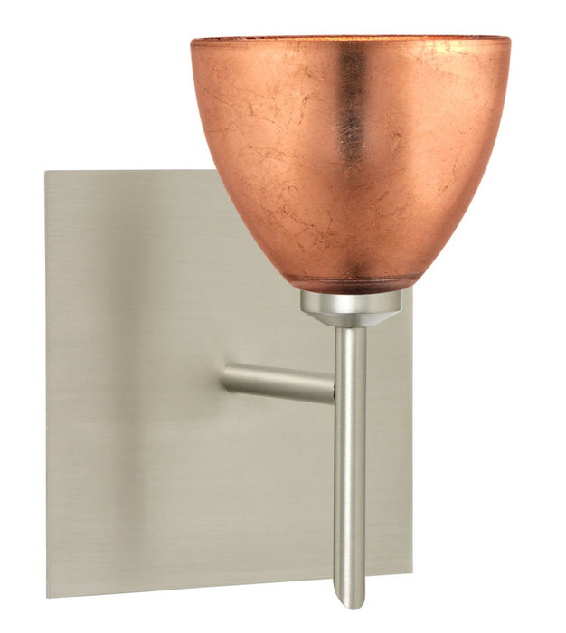 Besa 1SW-1758CF-SN-SQ One Light Wall Sconce, Satin Nickel
