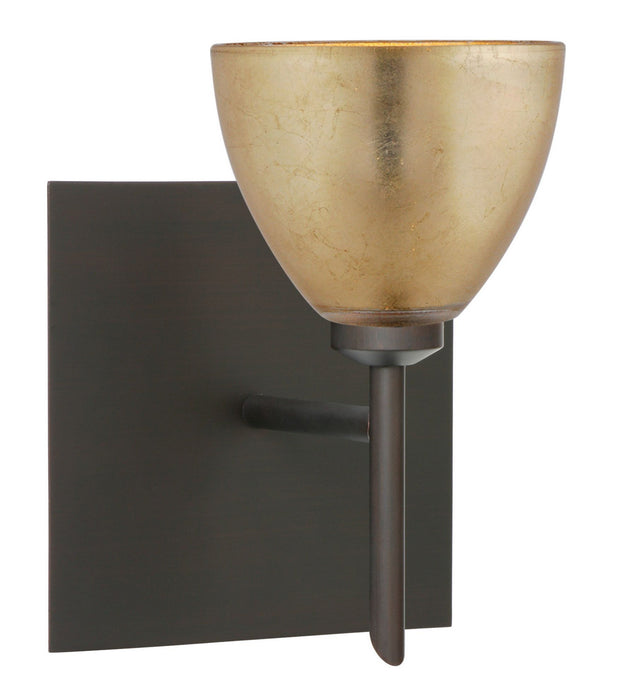 Besa 1SW-1758GF-BR-SQ One Light Wall Sconce, Bronze