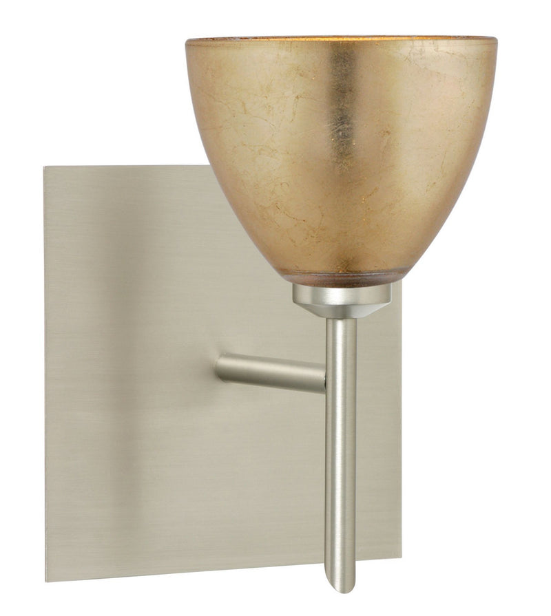 Besa 1SW-1758GF-SN-SQ One Light Wall Sconce, Satin Nickel