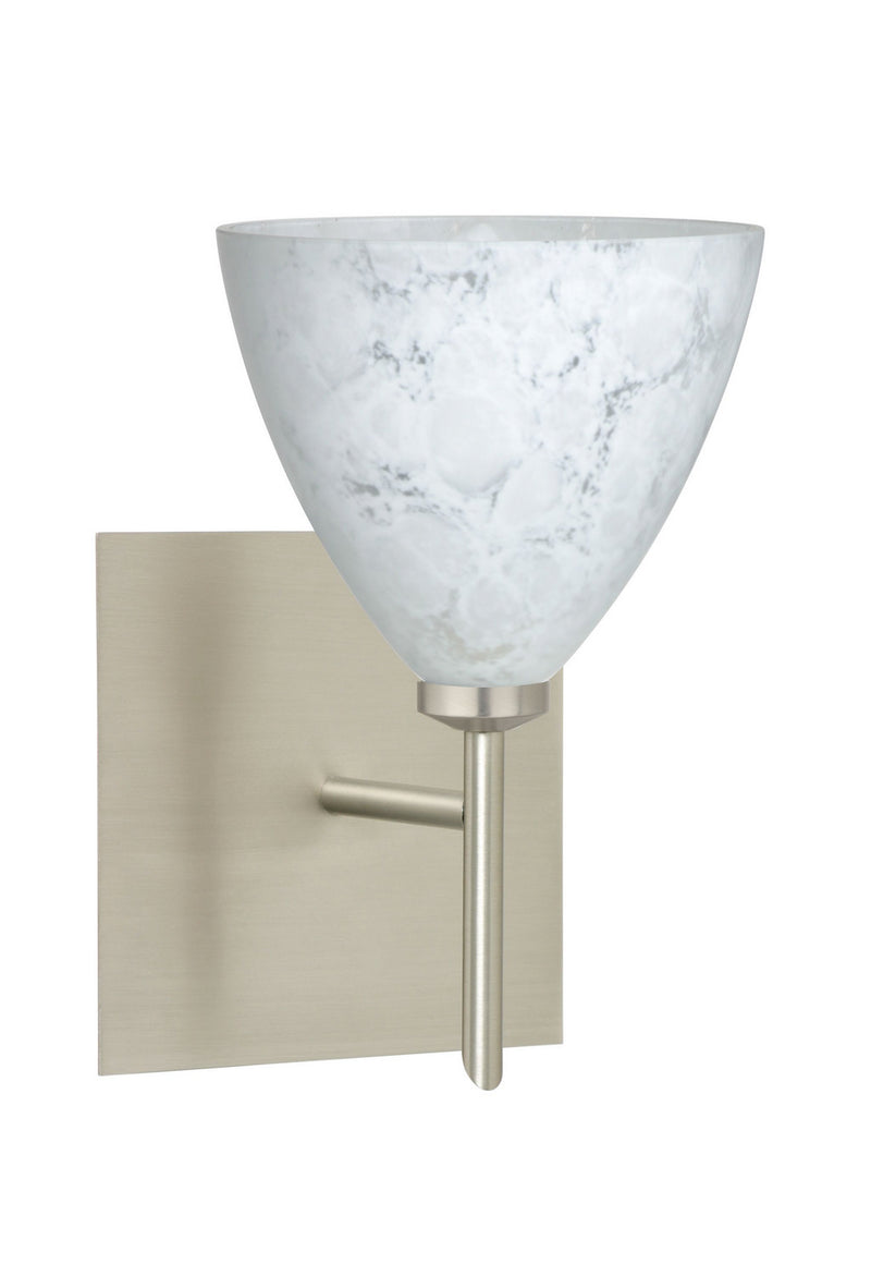 Besa 1SW-177919-SN-SQ One Light Wall Sconce, Satin Nickel
