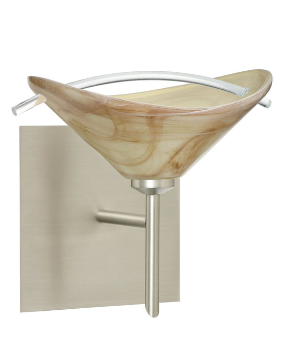 Besa 1SW-181305-SN-SQ One Light Wall Sconce, Satin Nickel