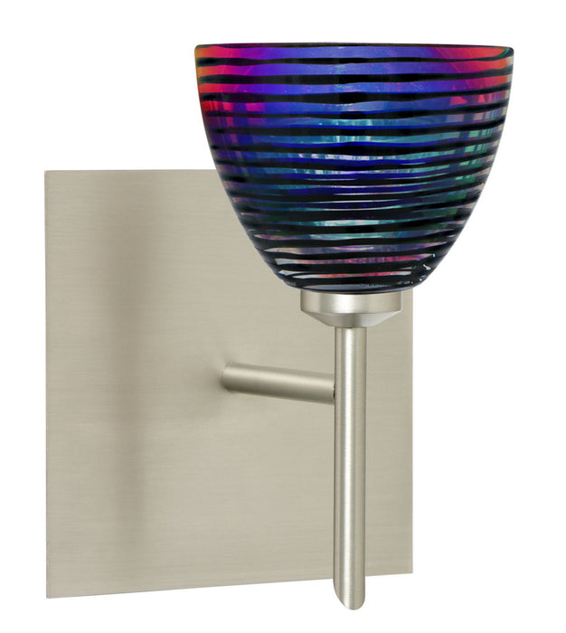 Besa 1SW-1858DW-SN-SQ One Light Wall Sconce, Satin Nickel