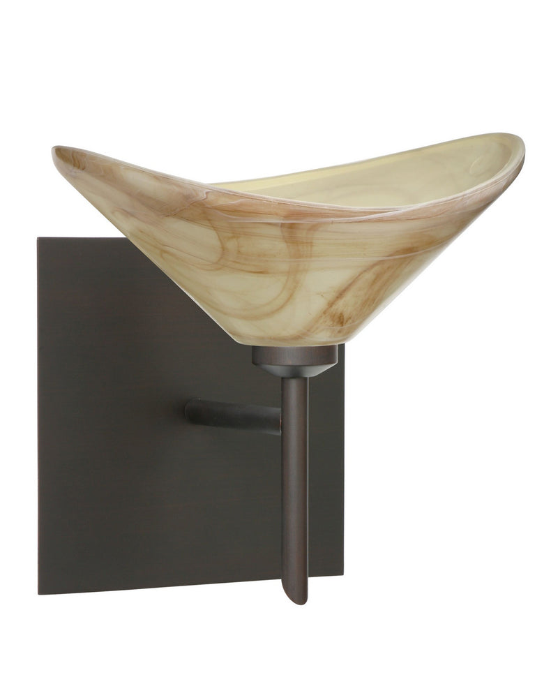 Besa 1SW-191383-BR-SQ One Light Wall Sconce, Bronze