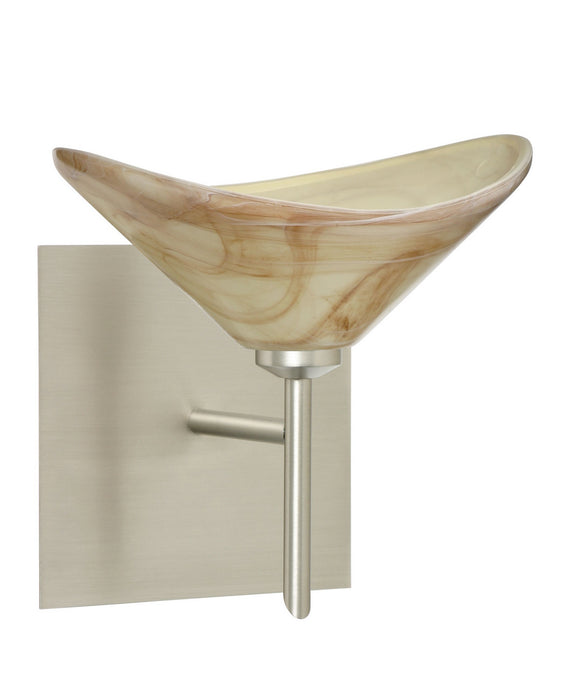 Besa 1SW-191383-SN-SQ One Light Wall Sconce, Satin Nickel
