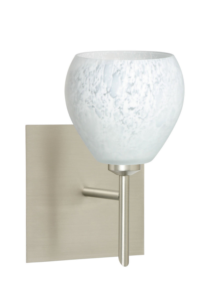 Besa 1SW-560519-SN-SQ One Light Wall Sconce, Satin Nickel