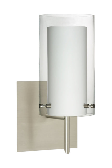 Besa 1SW-C44007-SN-SQ One Light Wall Sconce, Satin Nickel