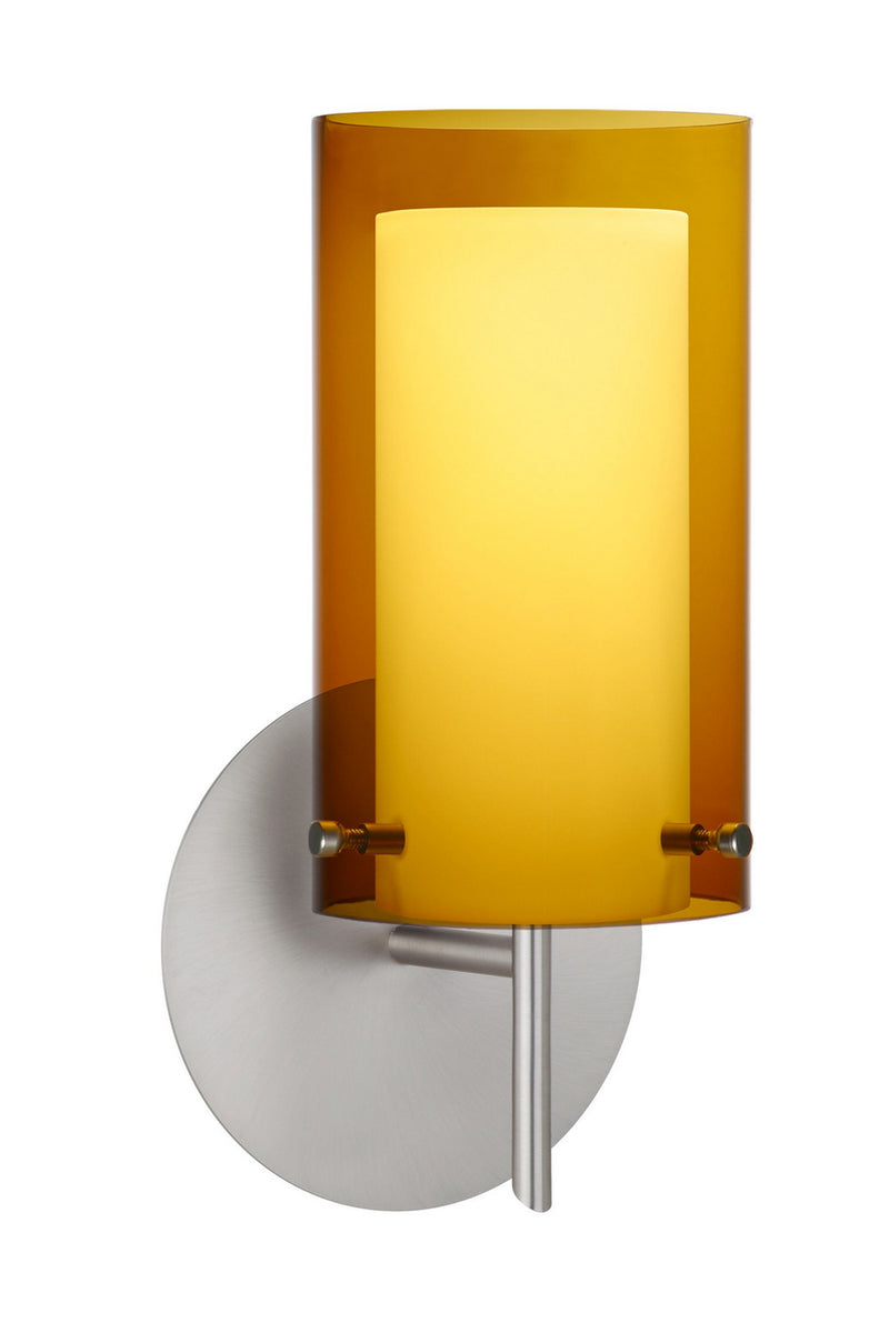 Besa 1SW-G44007-SN One Light Wall Sconce, Satin Nickel