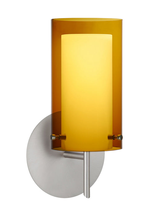 Besa 1SW-G44007-SN One Light Wall Sconce, Satin Nickel