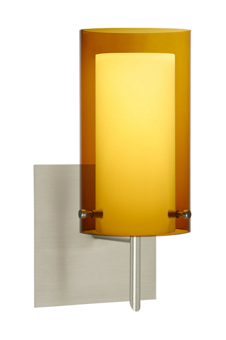 Besa 1SW-G44007-SN-SQ One Light Wall Sconce, Satin Nickel