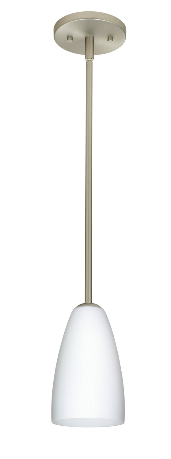Besa 1TT-151107-LED-SN One Light Pendant, Satin Nickel