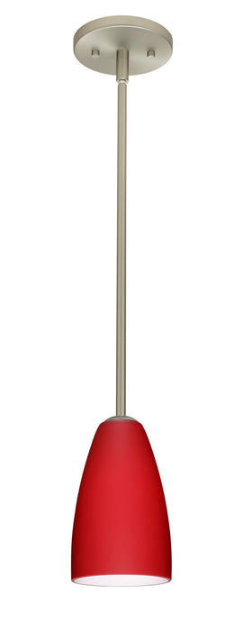 Besa 1TT-1511RM-LED-SN One Light Pendant, Satin Nickel