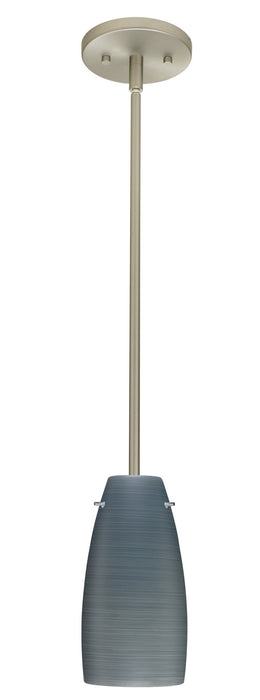 Besa 1TT-1512TN-LED-SN One Light Pendant, Satin Nickel