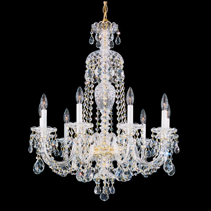 Schonbek 2996-40H Nine Light Chandelier, Polished Silver