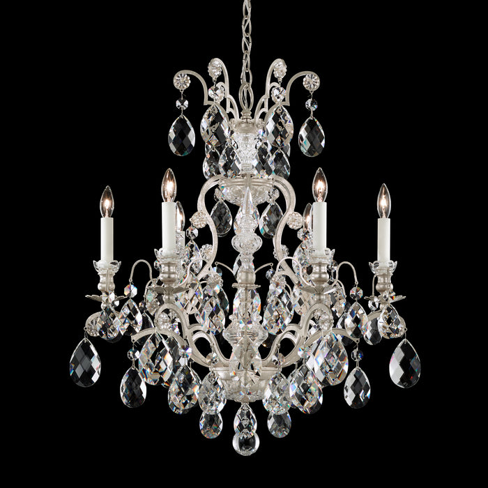 Schonbek 3770-48 Seven Light Chandelier, Antique Silver