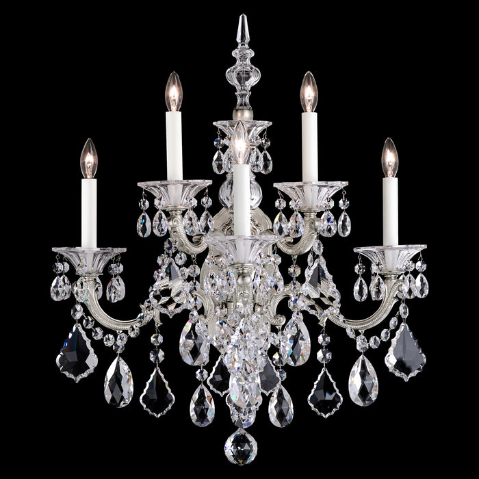 Schonbek 5003-48S Five Light Wall Sconce, Antique Silver