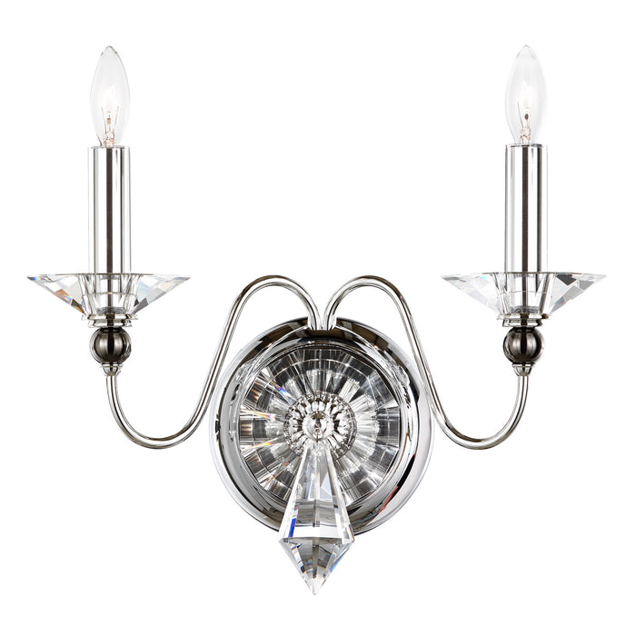 Schonbek 9672-40CL Two Light Wall Sconce, Polished Silver