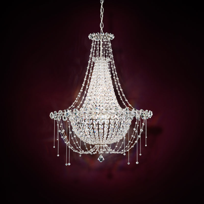 Schonbek CM8326N-401A Six Light Chandelier, Stainless Steel
