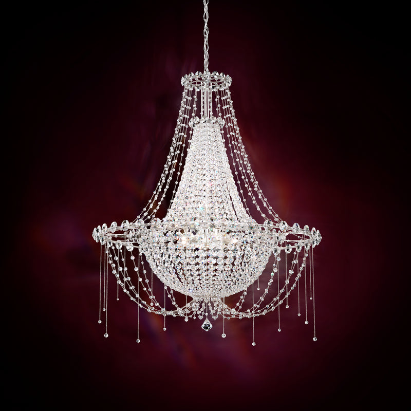 Schonbek CM8334N-401A Eight Light Chandelier, Stainless Steel