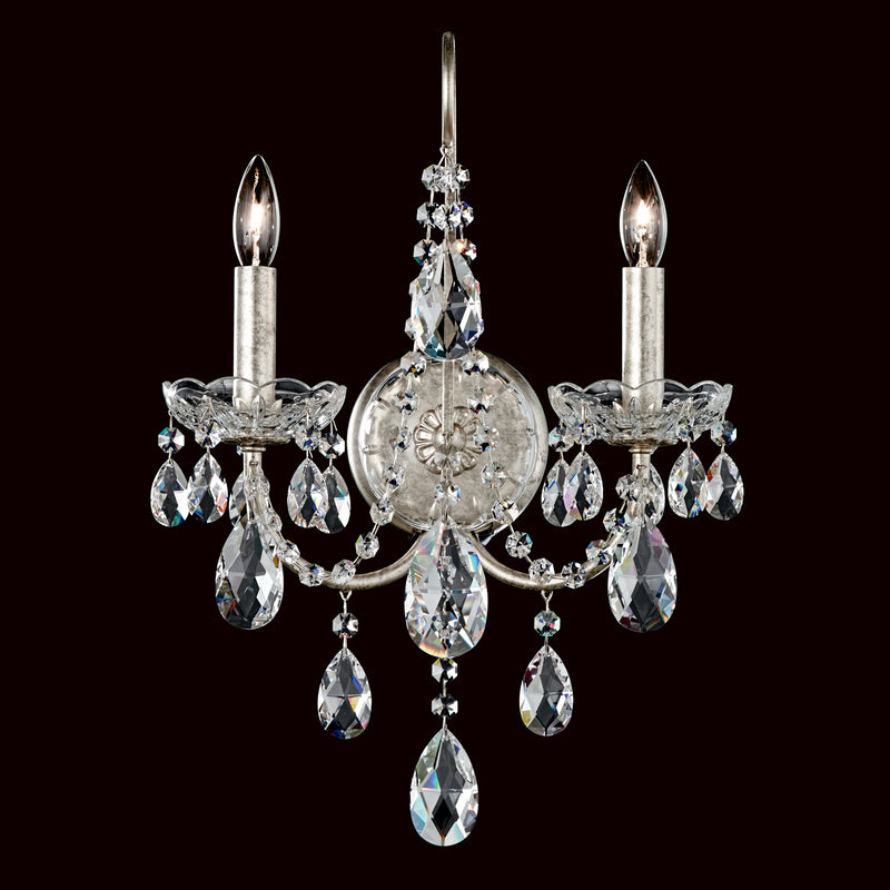 Schonbek ST1939N-48S Two Light Wall Sconce, Antique Silver