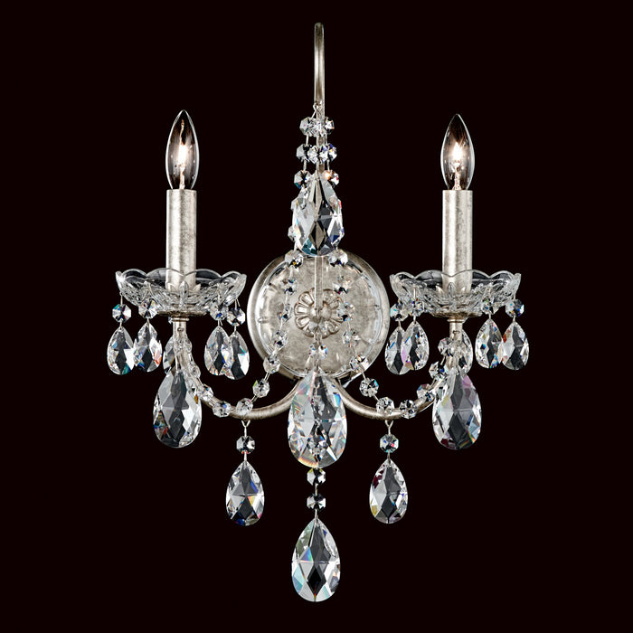 Schonbek ST1939N-48S Two Light Wall Sconce, Antique Silver