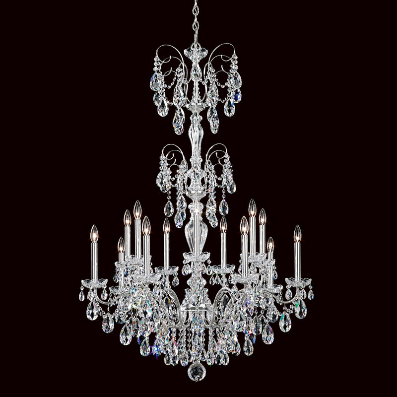 Schonbek ST1952N-40S 14 Light Chandelier, Polished Silver