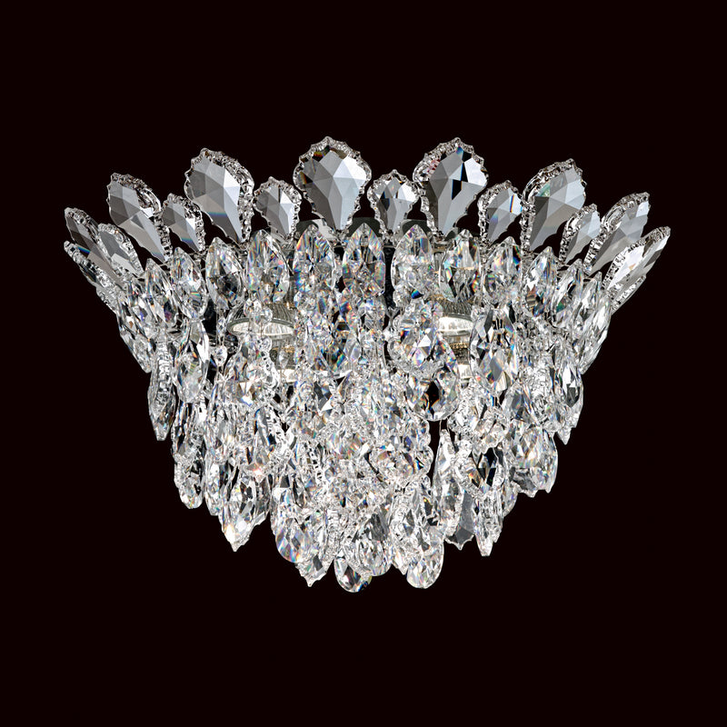 Schonbek TR1201N-401H Four Light Flush Mount, Polished Stainless Steel