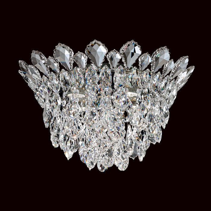 Schonbek TR1201N-401H Four Light Flush Mount, Polished Stainless Steel