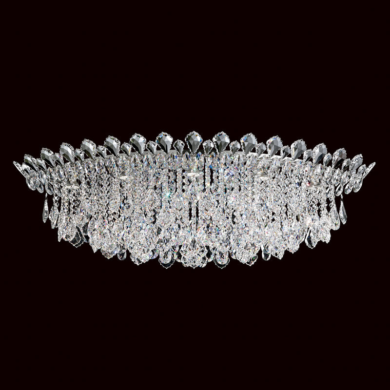 Schonbek TR4801N-401H Eight Light Flush Mount, Polished Stainless Steel