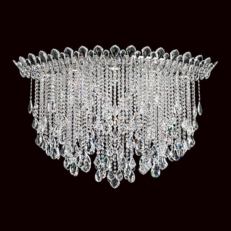 Schonbek TR4802N-401H Eight Light Flush Mount, Polished Stainless Steel