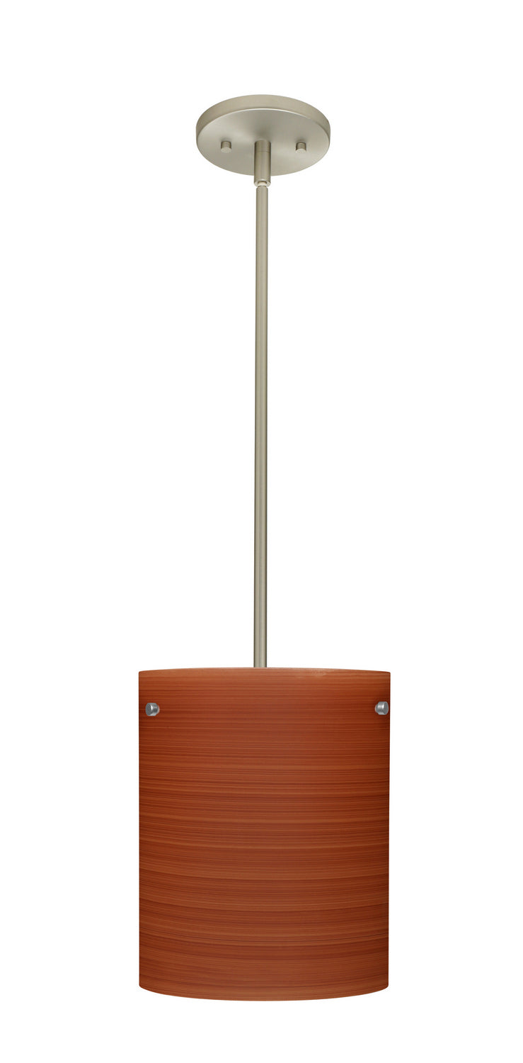 Besa 1TT-4006CH-LED-SN One Light Pendant, Satin Nickel