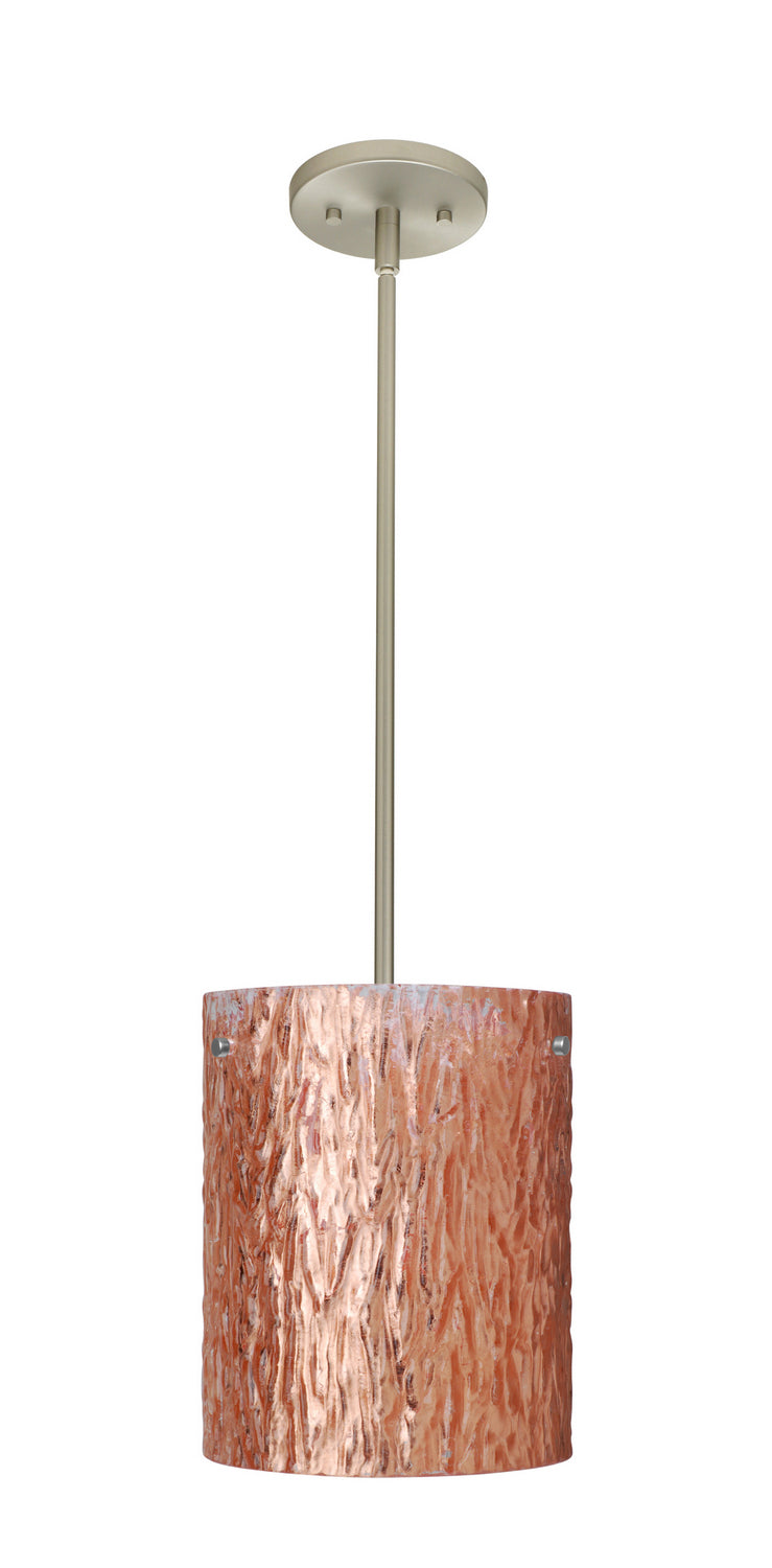 Besa 1TT-4006CS-LED-SN One Light Pendant, Satin Nickel