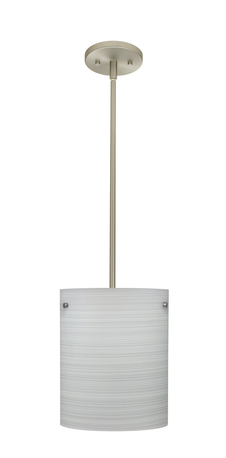 Besa 1TT-4006KR-LED-SN One Light Pendant, Satin Nickel