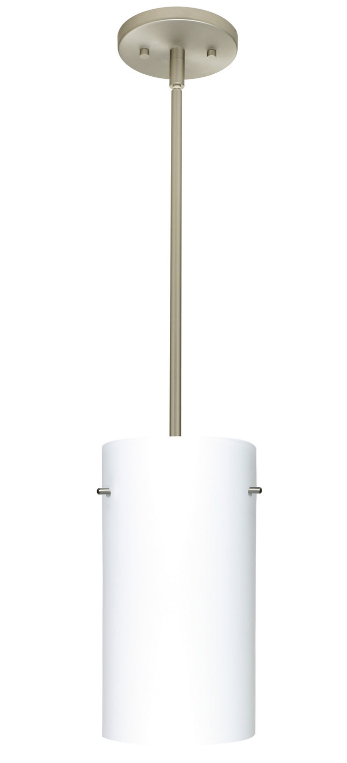 Besa 1TT-412007-LED-SN One Light Pendant, Satin Nickel