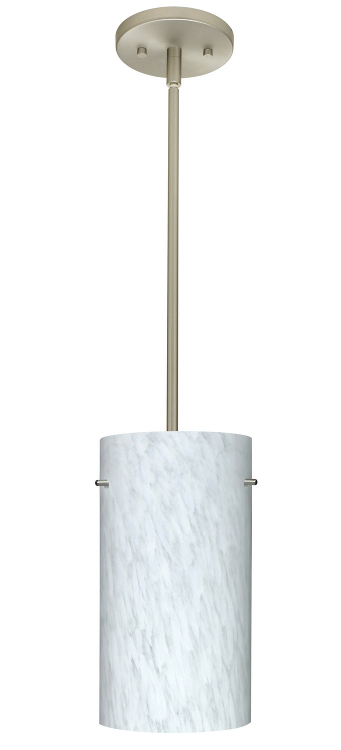 Besa 1TT-412019-LED-SN One Light Pendant, Satin Nickel