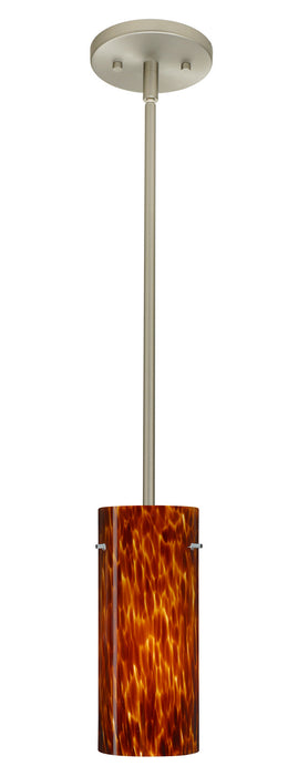 Besa 1TT-412318-LED-SN One Light Pendant, Satin Nickel