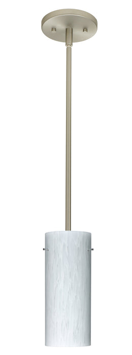 Besa 1TT-412319-LED-SN One Light Pendant, Satin Nickel