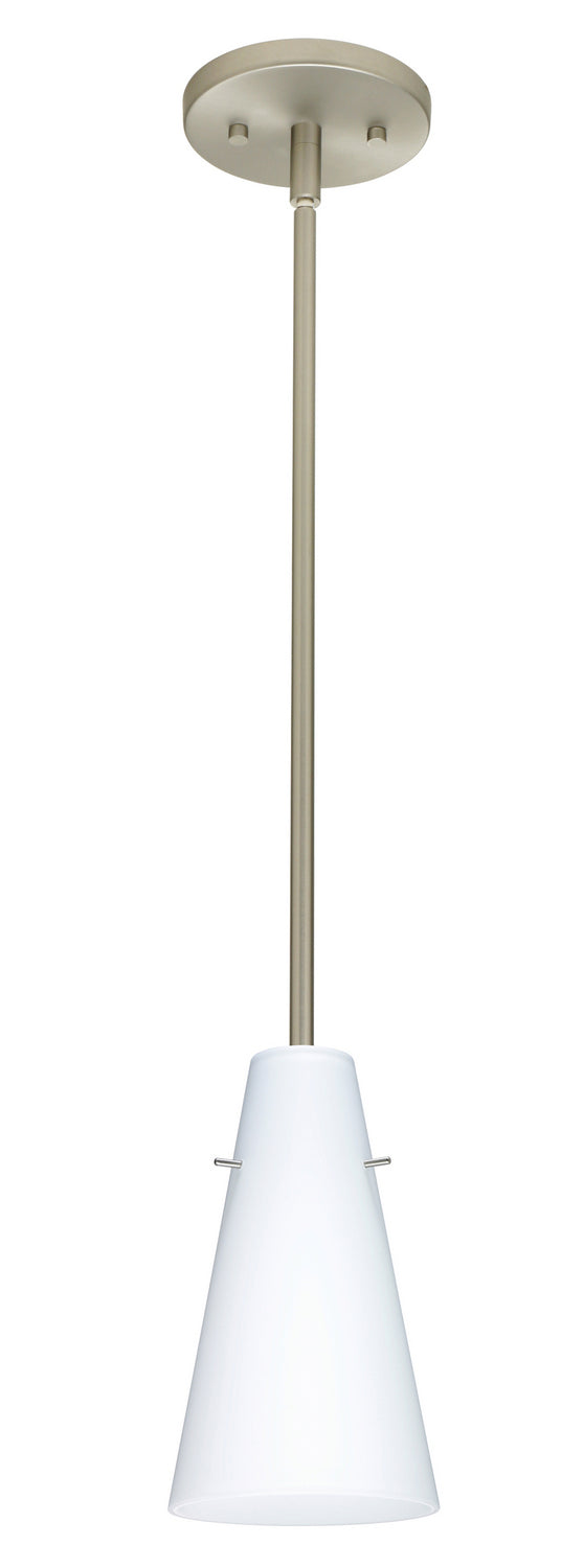 Besa 1TT-412407-LED-SN One Light Pendant, Satin Nickel