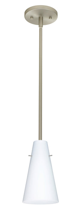 Besa 1TT-412407-LED-SN One Light Pendant, Satin Nickel