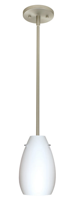 Besa 1TT-412607-LED-SN One Light Pendant, Satin Nickel
