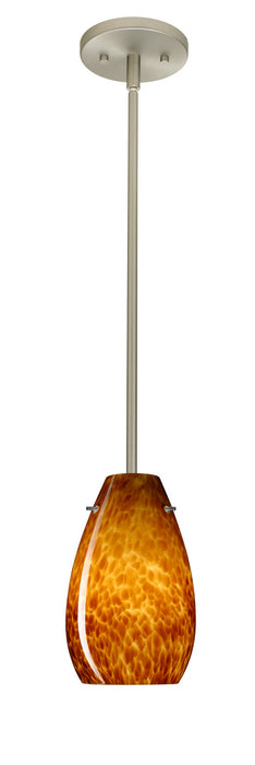 Besa 1TT-412618-LED-SN One Light Pendant, Satin Nickel