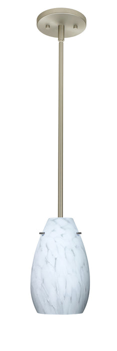 Besa 1TT-412619-LED-SN One Light Pendant, Satin Nickel