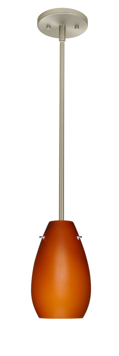 Besa 1TT-412680-LED-SN One Light Pendant, Satin Nickel