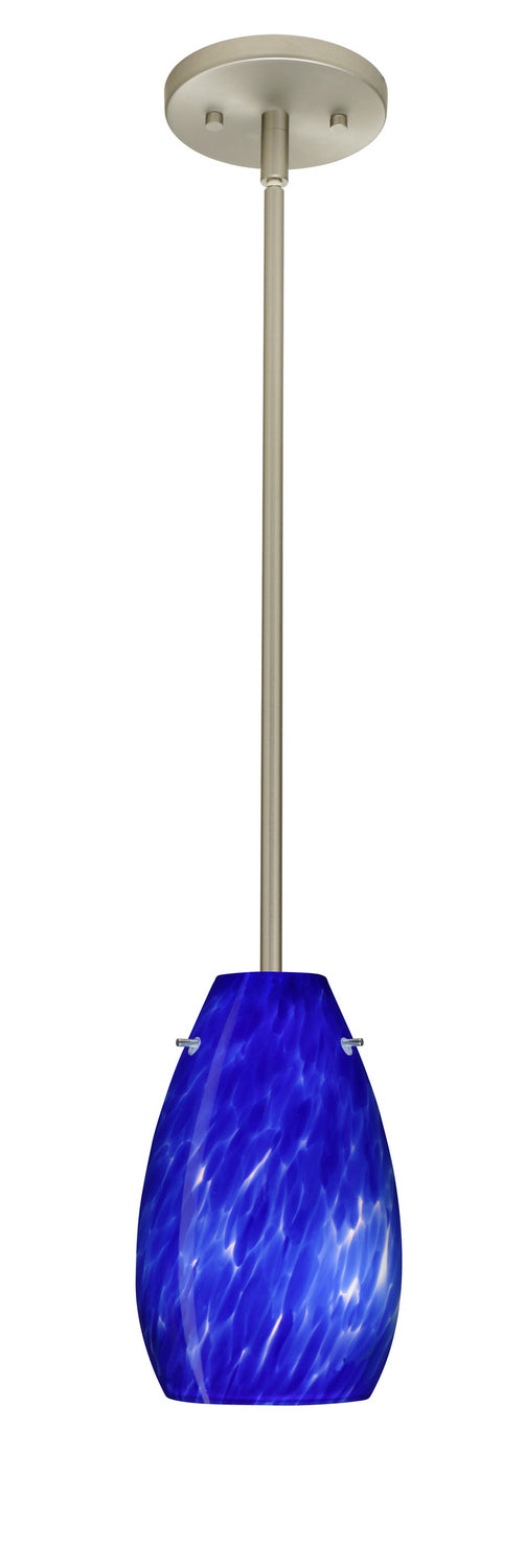 Besa 1TT-412686-LED-SN One Light Pendant, Satin Nickel